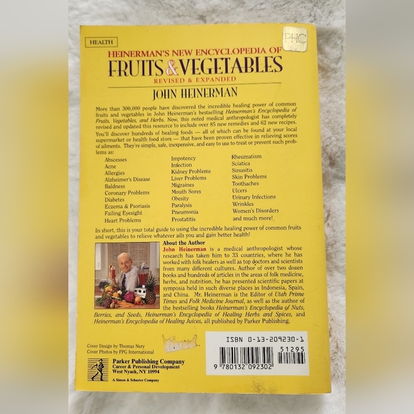 2/$15 - Heinerman's New Encyclopedia of Fruits and vegetables softcover book - Picture 2 of 2
